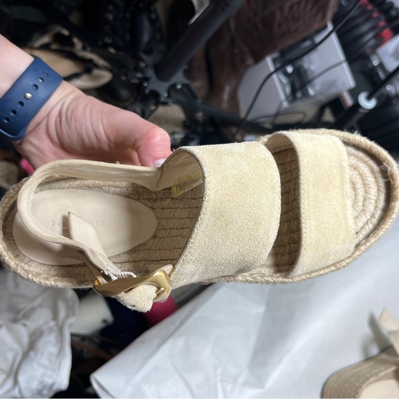 Rag & Bone Odyssey Suede Wedge Sandal Beige Leather Platform Sandals Size 8 - Picture 10 of 15
